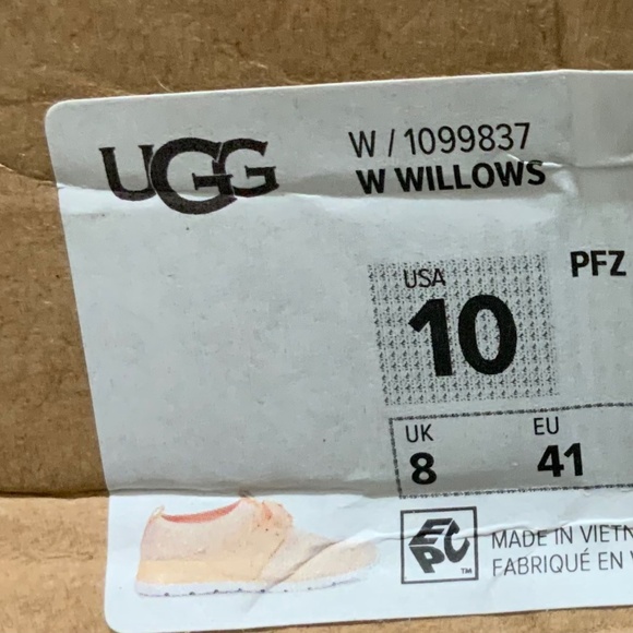 UGG Women’s Willows Sneakers Peach Knit Trainers COMFORTABLE FLAT SHOES 10 - Picture 7 of 11